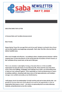 SABA Newsletter - May 2025